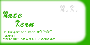 mate kern business card